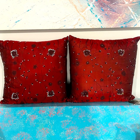 Make your Holidays Brighter!!!
Red & Green/Teal …Sequins & Embroidered Pillows - Picture 2 of 7